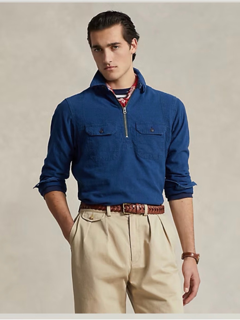 Polo Ralph Lauren Classic Fit Indigo Popover Workshirt